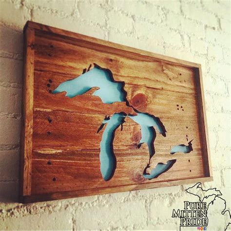 Michigan Pallet Art 'The Great Lakes State of Mind' Home Decor by ...