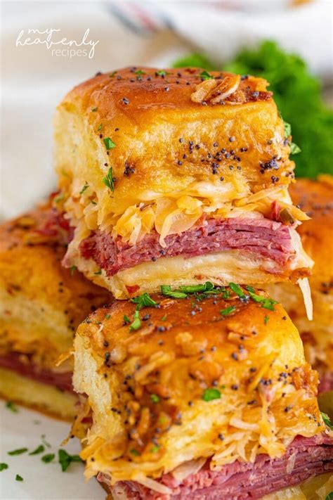 Reuben Sliders Recipe - My Heavenly Recipes