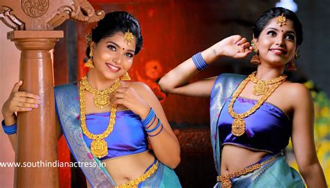 Madhunika Rajalakshmi in silk saree photoshoot - South Indian Actress