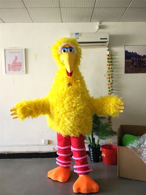 ohlees real actual picture Sesame Street yellow big bird Mascot Costume christmas halloween ...