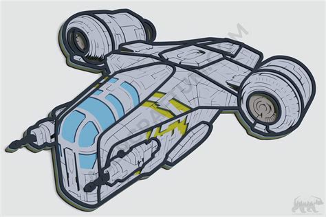 Razor Crest (Mandalorian) Layered Design for cutting - LaserCraftum