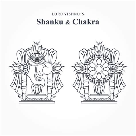 Premium Vector | Lord vishnu tirupati balaji shanku chakra holy symbol ...