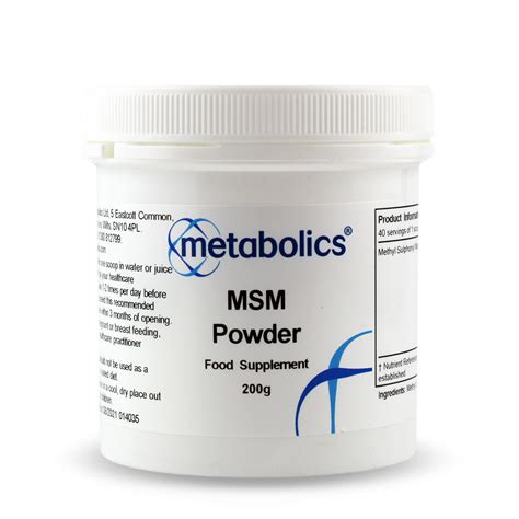 MSM Powder Sulphur Supplements | Metabolics