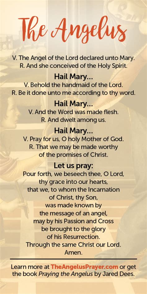 The Angelus Prayer Card | The Angelus Prayer