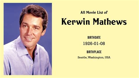 Kerwin Mathews Movies list Kerwin Mathews| Filmography of Kerwin Mathews - YouTube