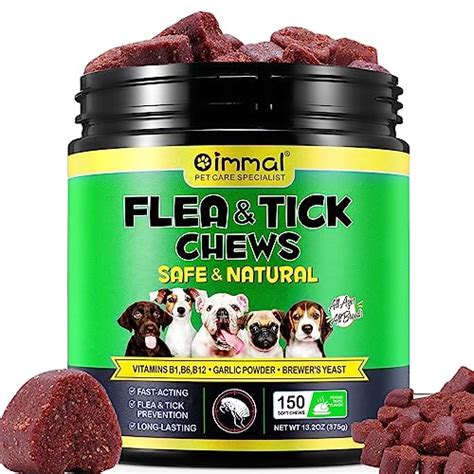 Flea and Tick Prevention for Dogs Chewables,150 Counts Natural Flea and ...