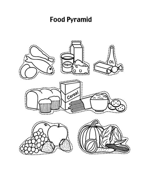 the food pyramid is shown in black and white