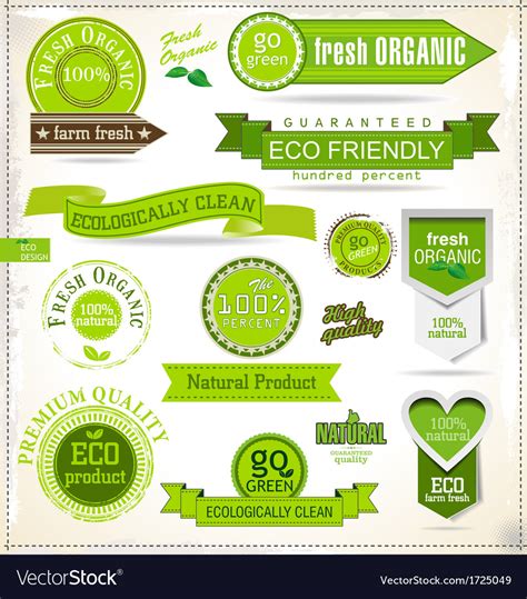 Eco labels Royalty Free Vector Image - VectorStock