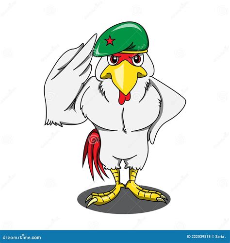 Chicken Army Soldier Mascot Cartoon Template Stock Vector ...