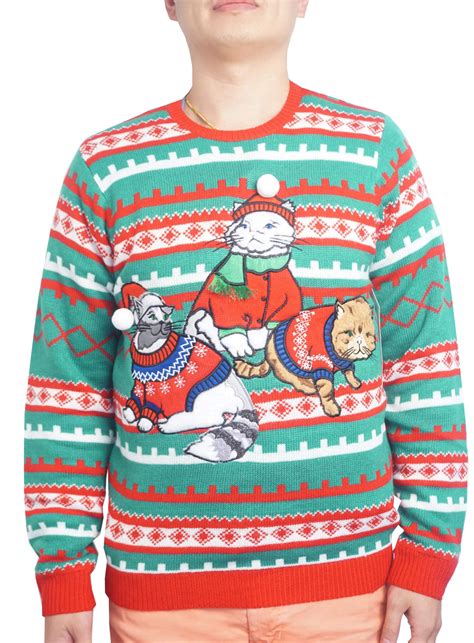 Holiday Men's Fancy Sweater Cat Ugly Christmas Sweater, Up to size 2XL - Walmart.com