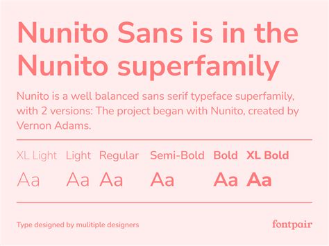 Nunito Sans - Free Sans-Serif Font - Fontpair