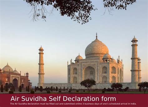 Air Suvidha Self-Declaration from for all travelers who wish to enter India