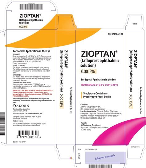 Zioptan - FDA prescribing information, side effects and uses