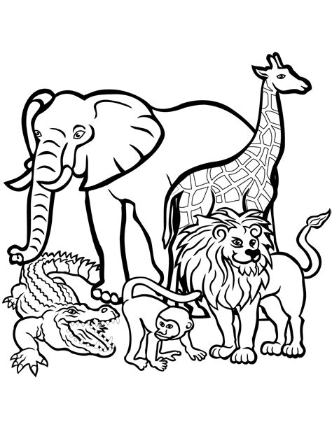 Animals In The Wild Coloring Page - Free Printable Coloring Pages for Kids