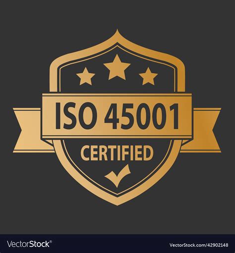 Iso 45001 the logo of standardization Royalty Free Vector