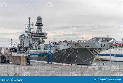 Italian Aircraft Carrier Cavour Stock Image - Image of army, cabin ...