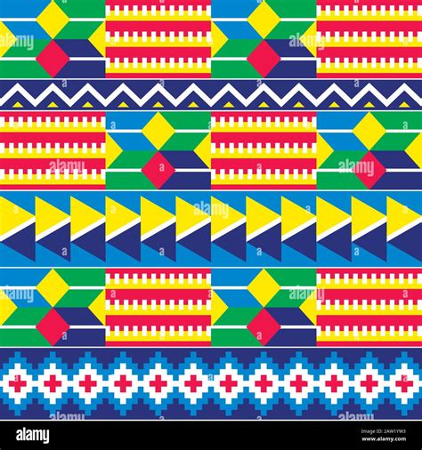 Tribal Ghana seamless vector pattern with geometric shapes, african ...