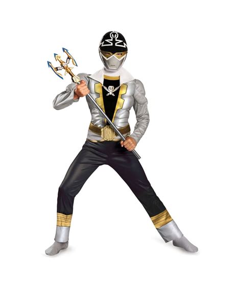 Boys Special Silver Ranger Super Megaforce Muscle Costume - Boys Costume