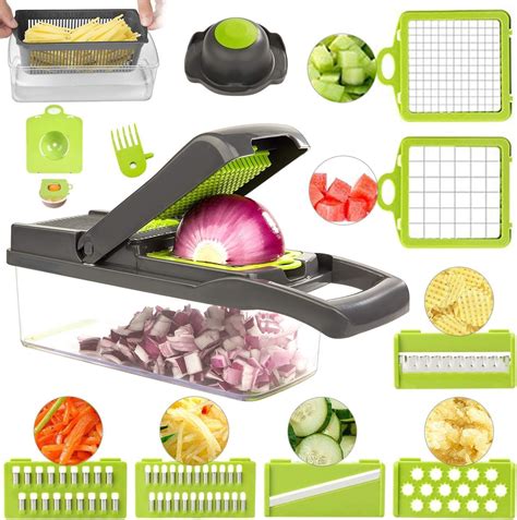 Amazon.com: Kitchen ideas Veggie slicer 16 pieces (Gray, 1) 16 pieces ...