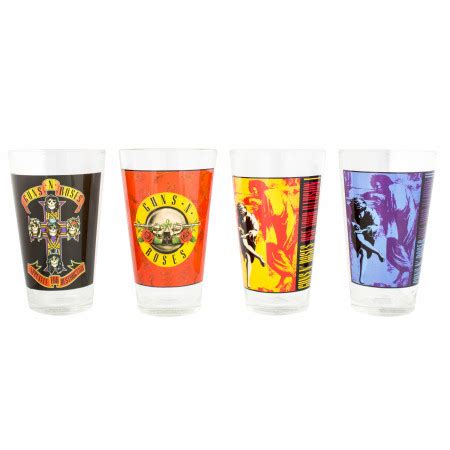 Guns N' Roses Album Covers 16 oz Pint Glass 4-Pack