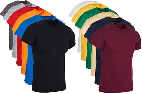 Men's Cotton Crew Neck Short Sleeve T-Shirts, Bulk Tshirt Color Mix ...