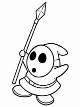 Shy Guy With Spear coloring page  Download Print Or Color Online For Free sketch template