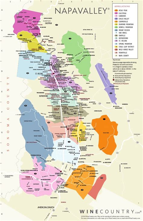 Napa Valley Winery Map A For Silverado California - Picturetomorrow - Printable Napa Winery Map ...