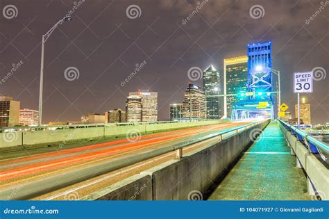 JACKSONVILLE, FL - FEBRUARY 15, 2016: Jacksonville Skyline at Ni ...