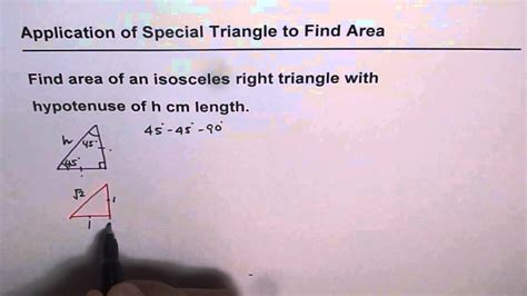 Right Isosceles Triangle Area