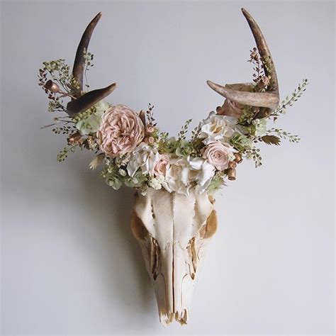 29 best Decorated Deer Skulls images on Pinterest | Deer antlers, Deer ...