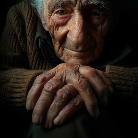 Premium Photo | Image of an old man holding his hands