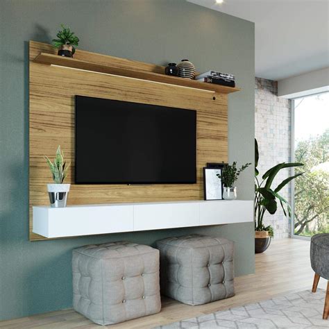 Buy Naomi Home Bliss Modern Freestanding Wall ed Entertainment Center Floating TV Wall Panel for ...