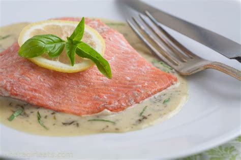 Salmon In Basil Cream Sauce - What A Girl Eats