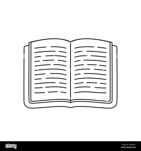 Open book icon. Outline symbol. Vector illustration in sketch style ...