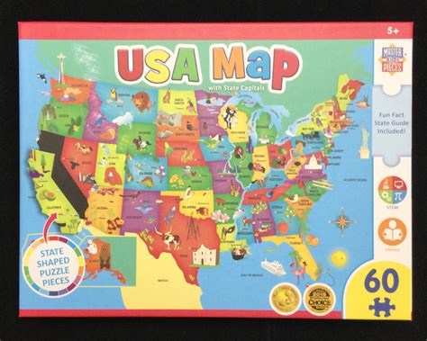 Children's Puzzle - Educational Maps: USA Map with State Pieces - 60 ...