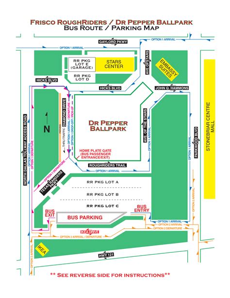 Frisco Roughriders / Dr Pepper Ballpark Bus Route / Parking Map - DocsLib