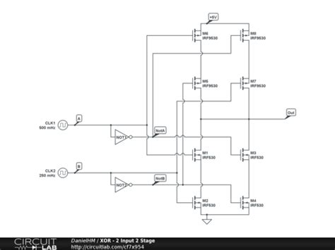 XOR - 2 Input 2 Stage CMOS - CircuitLab