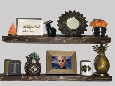 Floating Wood Shelves Rustic Floating Shelves Thin Shelves Display ...