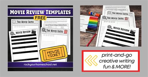 Free Printable Movie Review Template for Writing Fun for Kids