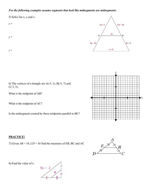 Midsegment Theorem Worksheet - Worksheets Library