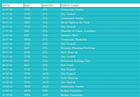 Monthly Community Event Planner Template | Word Templates Bundle | Event planning calendar ...