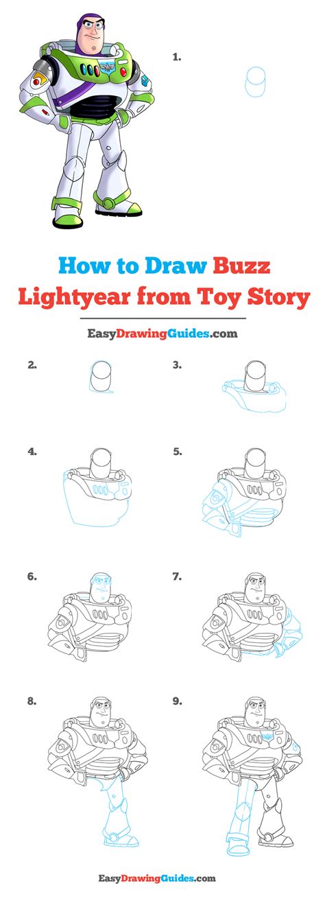 How To Draw Buzz Lightyear Step By Step Drawing Tutorials