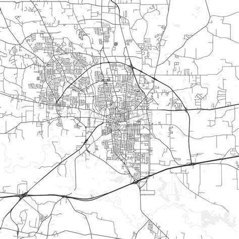 Longview, Texas - Area Map - Light | HEBSTREITS Sketches | Area map, Longview, Map