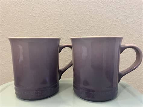 NEW Le Creuset Bluebell purple Coffee Mug Set 2 Cups 14 oz 400 ml | eBay