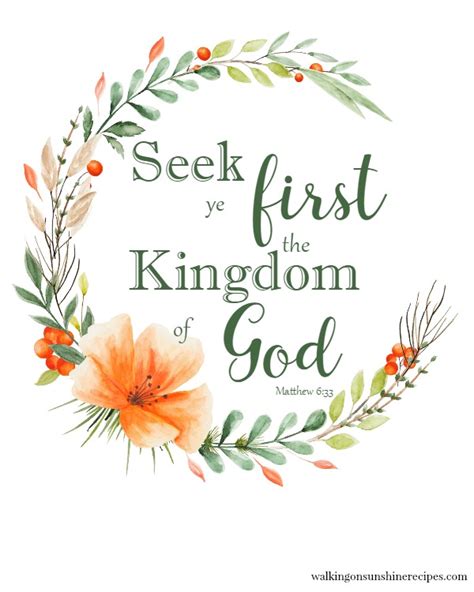 Matthew 6:33, Seek Ye First the Kingdom of God FREE Printable