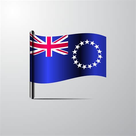 Cook Islands waving Shiny Flag design vector 14239784 Vector Art at ...