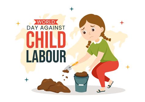 World Day Against Child Labour Illustration with Children Working for ...