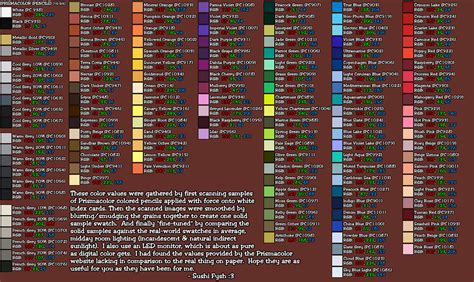 Color Chart - Prismacolor RGB (Pencils) by Sushiopolis on DeviantArt