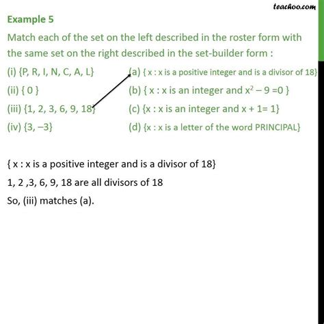 Example 5 - Match roster form with set-builder - Chapter 1 Sets