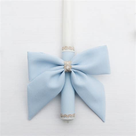 Candle Decoration Baptism Candle Deco Communion Decoration Light Blue Color, Christening ...